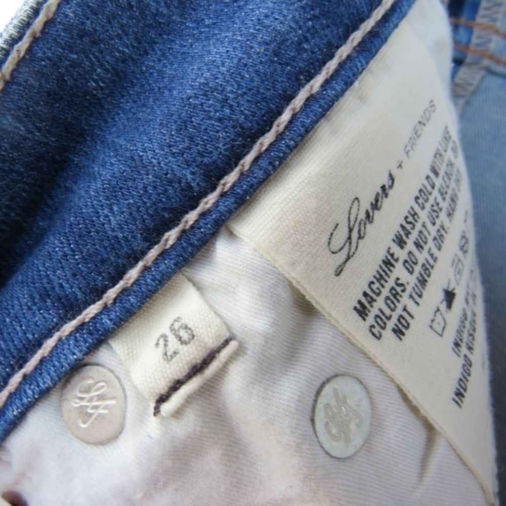 Lovers and Friends Womens Size 26 Mason Two Tone Blue Denim Raw Hem Jeans - Picture 8 of 16